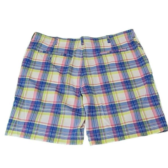 Jack Nicklaus Men's Golf Shorts Plaid Pink & Blue Pockets Classic Size 42 - Picture 2 of 4